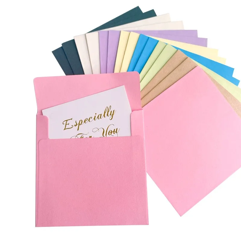 Square Candy Envelope colorful Tool Greeting Card for letters love stripe DIY Gift 10*10cm 100Piece