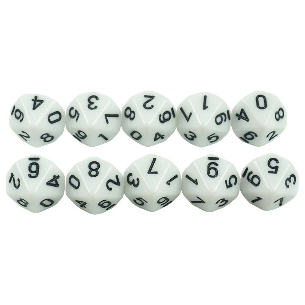 TRPG D10 Dice for Board games 10 PCS/lots dice set acrylic dice game dice