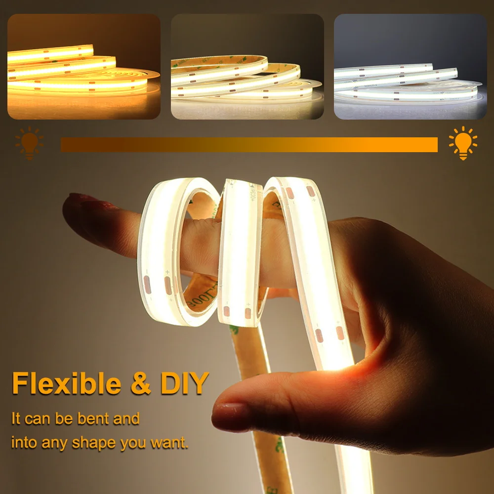 IP68 Waterproof COB LED Strip 12V Sauna Waterproof LED Tape Kitchen 24V LED Strip Outdoor Strip Lighting Bathroom COB LED Strip 3