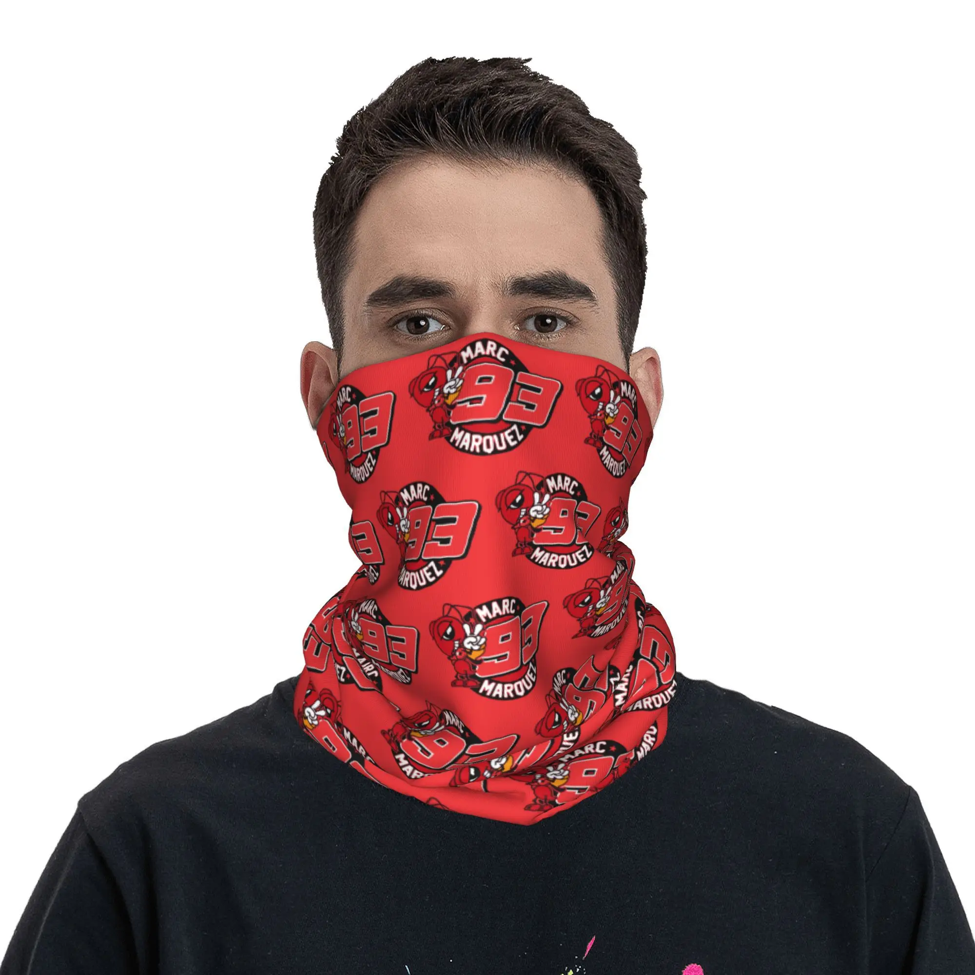 Motor-Marquezs Marxs Car Motorcycle Neck Gaiter Men Women UV Face Shield Winter Bandana Scarf for Cycling