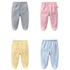 Cotton Newborn Baby Boy Girl Pants Solid Wrap Foot Long Trousers Casual Spring Autumn Toddler Leggings For Girls Boys 0-12Month 2