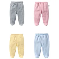 Cotton Newborn Baby Boy Girl Pants Solid Wrap Foot Long Trousers Casual Spring Autumn Toddler Leggings For Girls Boys 0-12Month 2