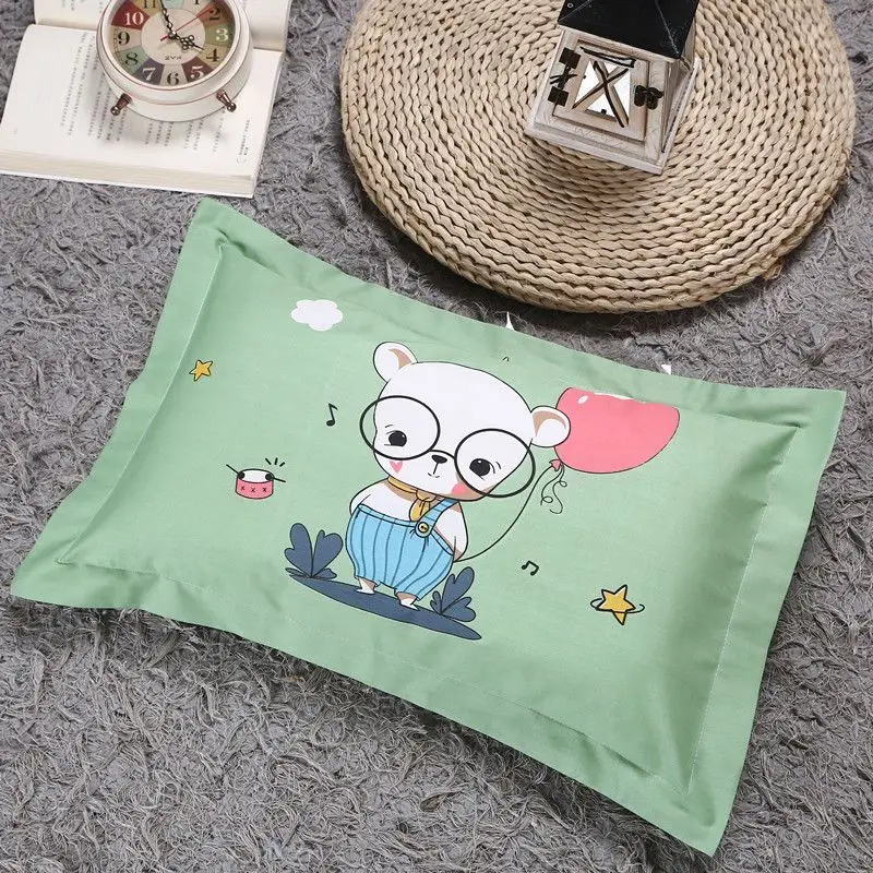 Baby Pillow Cartoon Children Pillows Feather Cotton Core+Pillowcase Infant Girls Boys 0-12 Years Old Toddler Breathable Soft 4