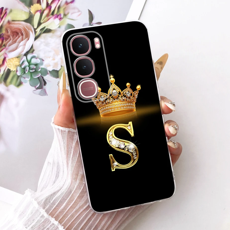 Crown Letters Soft Silicone Slim Phone Case - Elegant Design