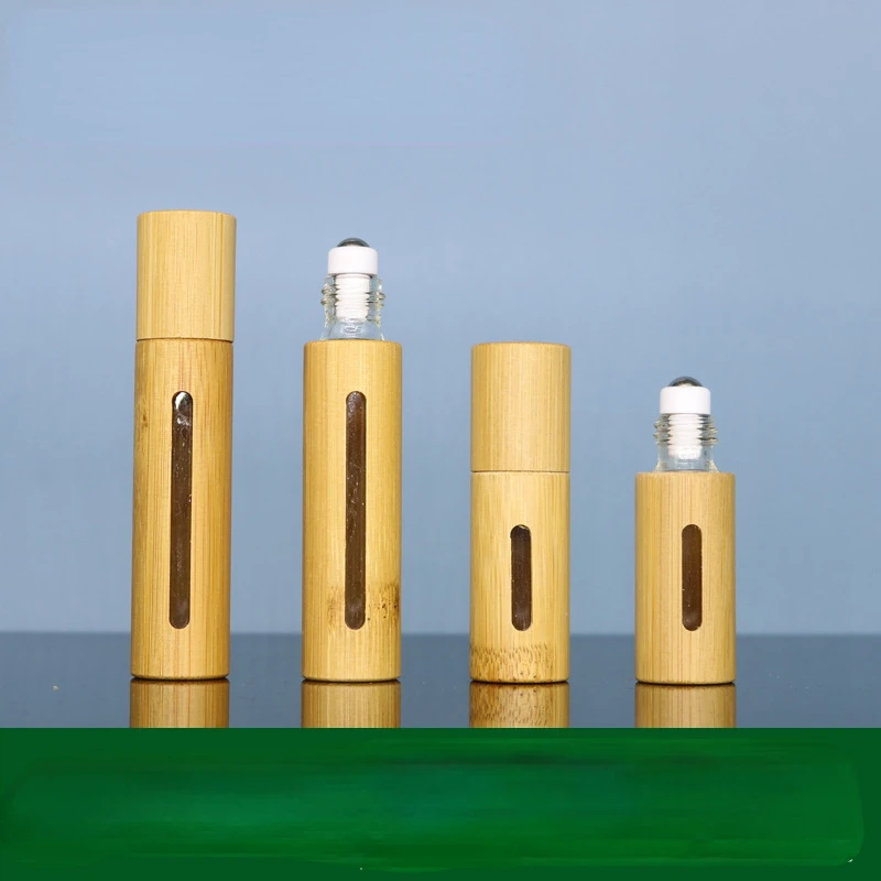

Bamboo Wooden Roll-on Bottle Wood Grain Bamboo Roller Bamboo Cover Essential Oil Bottle Storage Bottle Bamboo Tube 3ml 5ml 10ml