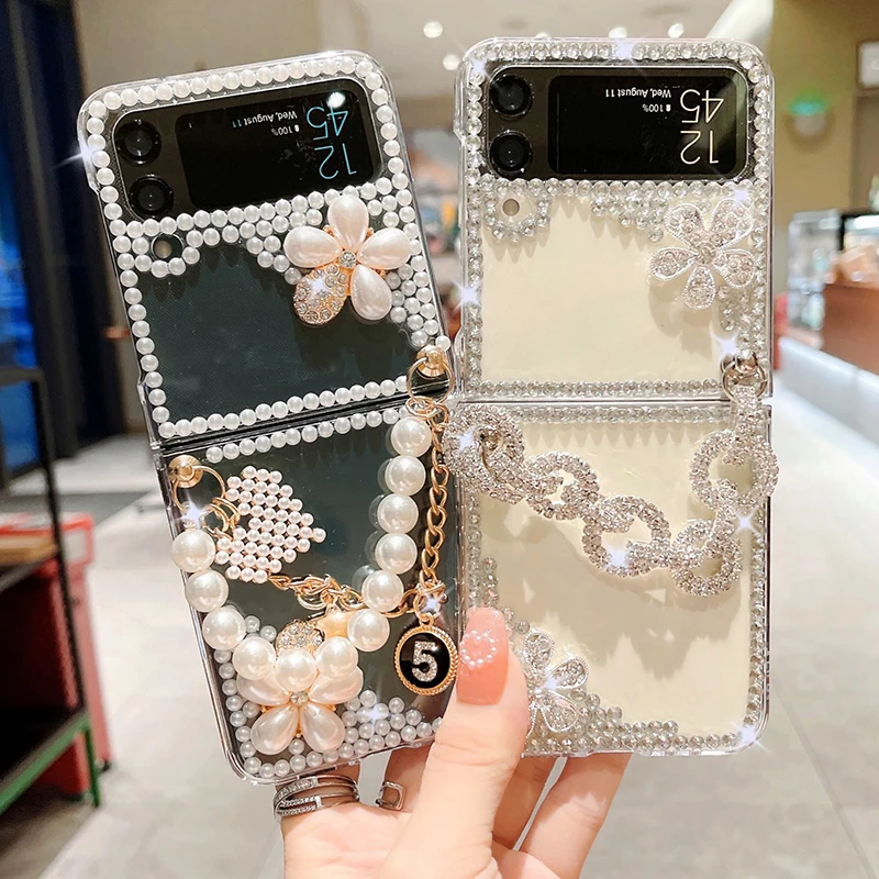 Custodia Funda Per Samsung Galaxy Z Flip 4 Z Flip 3 Z Flip 2 Pc Pittura Fiore Diagonale Custodia Protettiva Antiurto