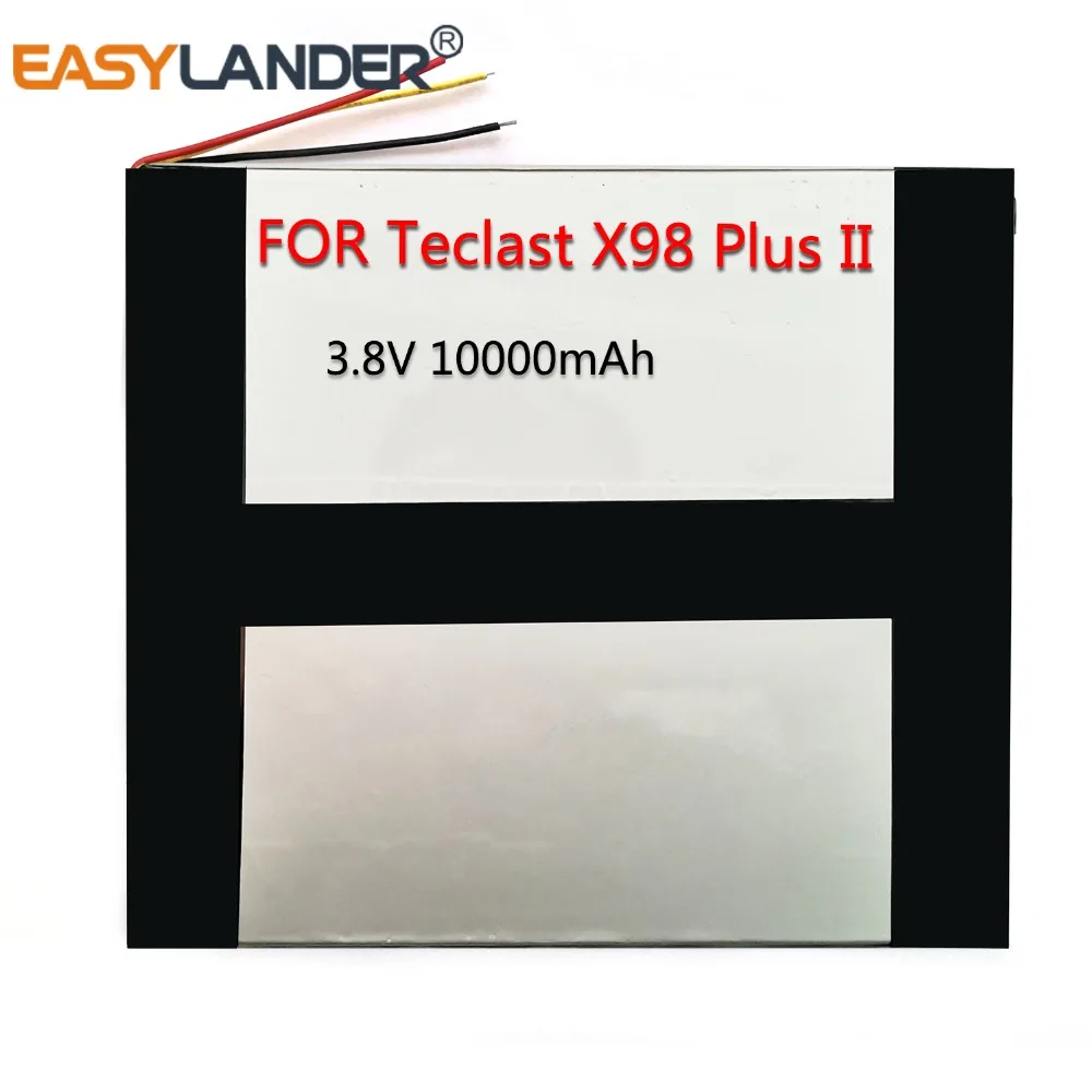 

10000mAh battery for Teclast X98 Plus II 2 Tablet PC Li Polymer Rechargeable Accumulator Replacement 3.8V 3 Lines C2D7