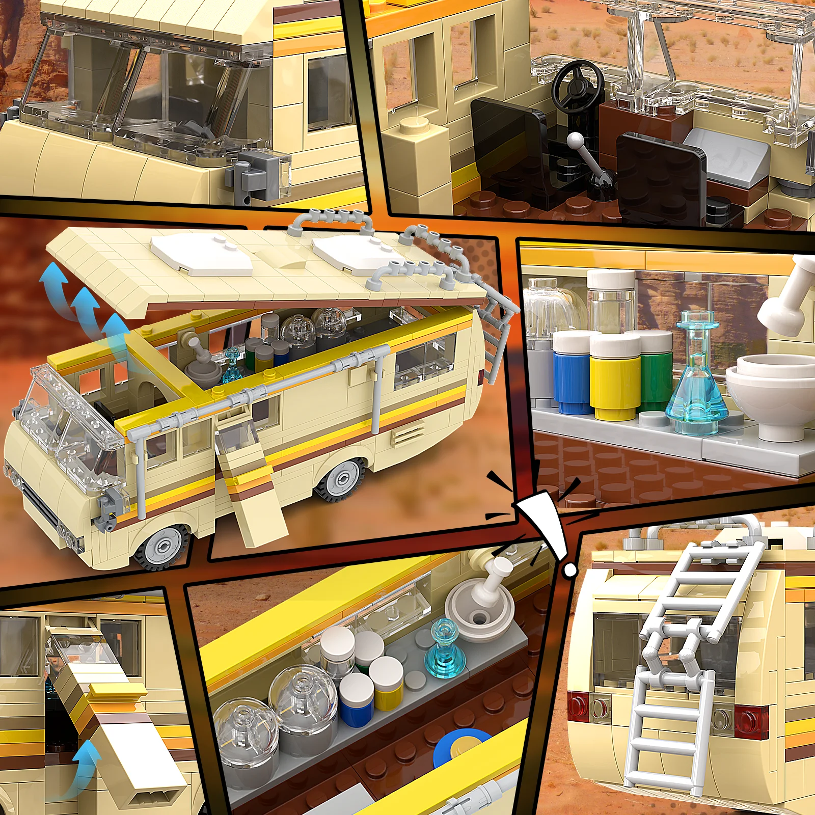 Breaking Bad Car Building Blocks Kit Walter White Pinkman Cooking Lab RV Vehicle 2 Breaking Bad Car Building Blocks Kit Walter White Pinkman Cooking Lab RV Vehicle