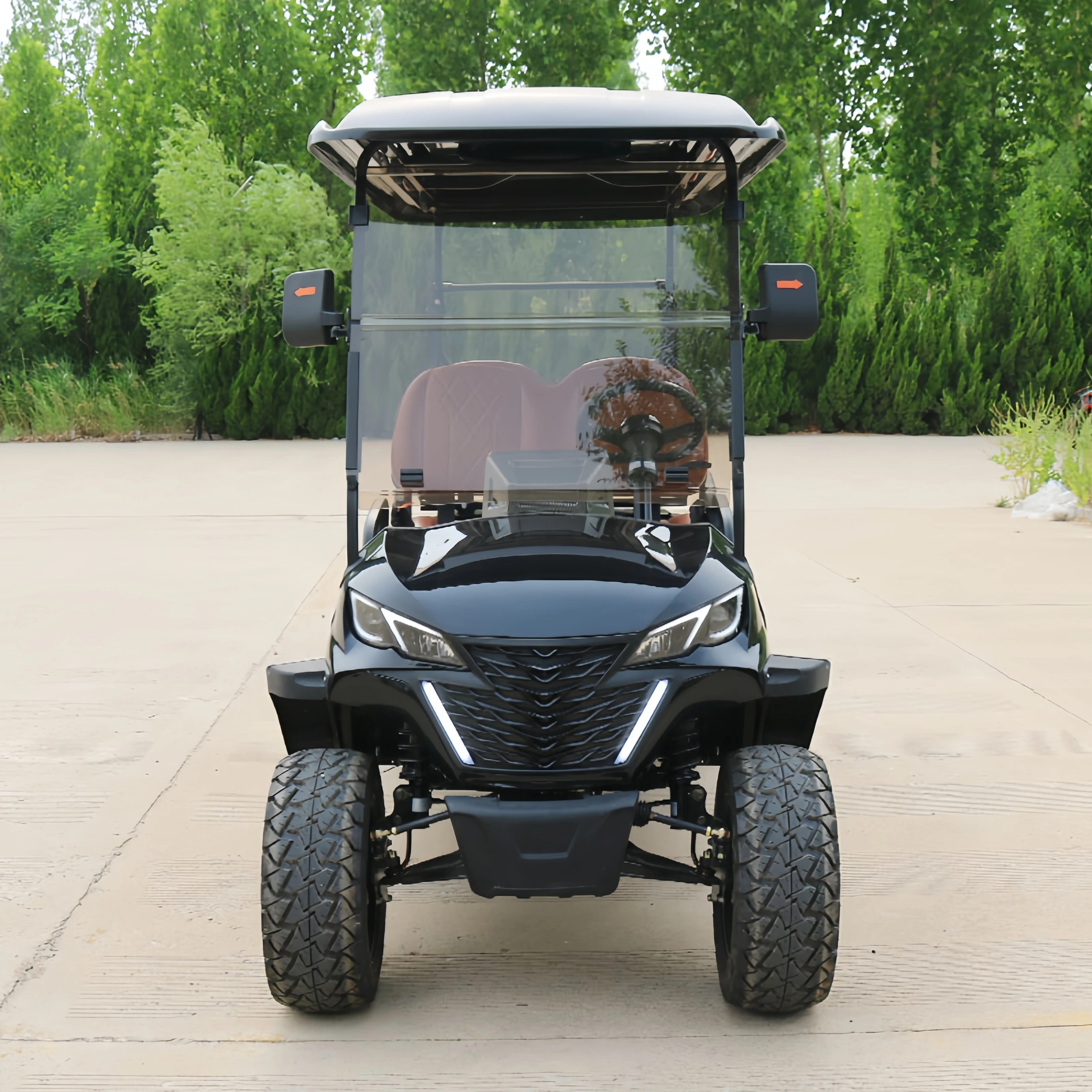 New Energy 4 Seater 5KW AC Motor Lithium Ion Battery 25mph Lifted Off Road Electric Golf Carts
