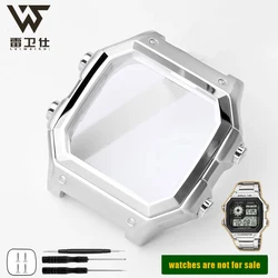 Spot Wholesale Premium Modified Stainless Steel Case Shell with Ring Screw and Tools (Silver case kit)