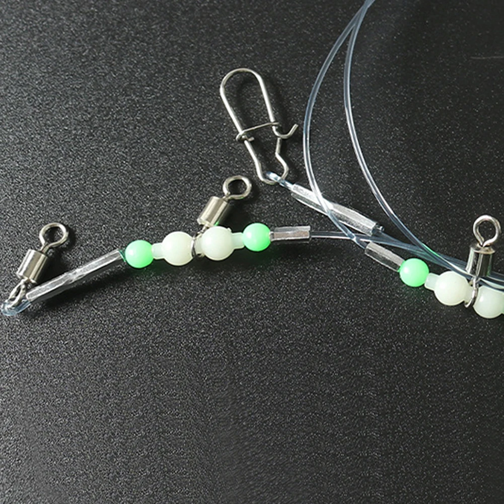 Night Glow Fishing Leaders Fishing Wire Leader with Swivels and Snaps Fishing Front Guide Line for Saltwater Freshwater