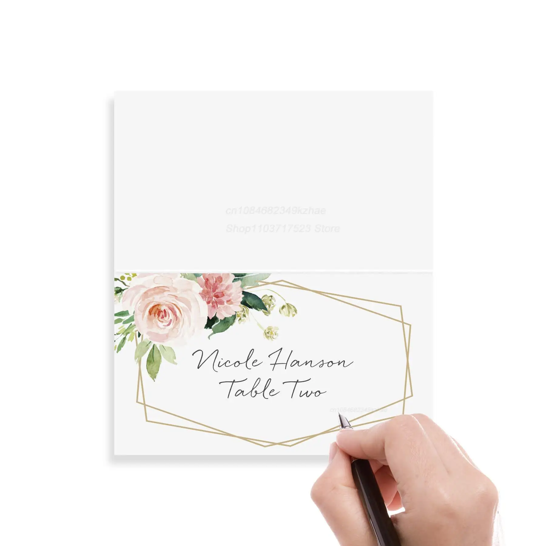 Simple Fresh Watercolor Flowers Wedding Seating Number Table Card Name Place Cards Christmas Birthday Party Greeting Card 10pcs greeting cards wedding table cards