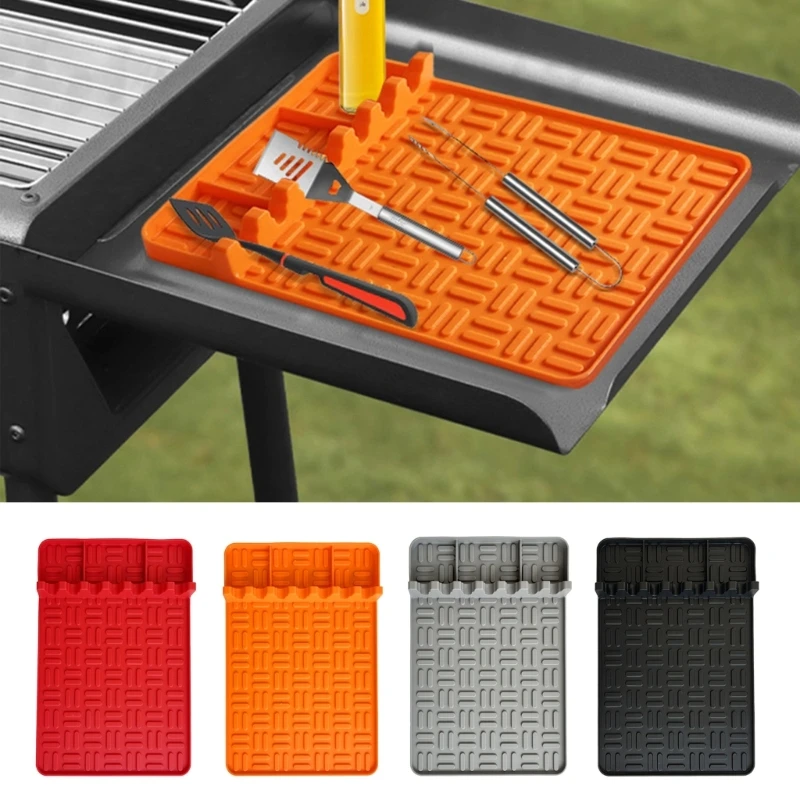 

Grill Mats Side Shelf Mats Silicone Grill Pad for Kitchen Outdoor Counter Griddles Mats Grill BBQ Mats for Cooking