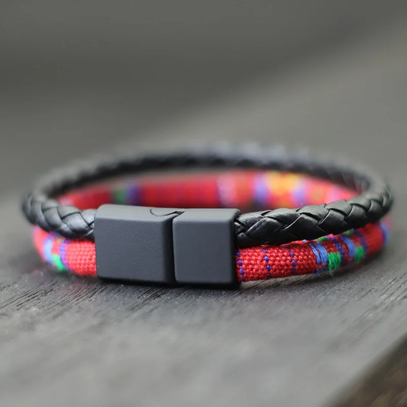 Bohemian Leather Cord Bracelet for Men