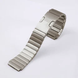 Luxury Stainless Steel Strap - Premium Metal Bracelet Wristband, 22mm - 22mm (Titanium Color)