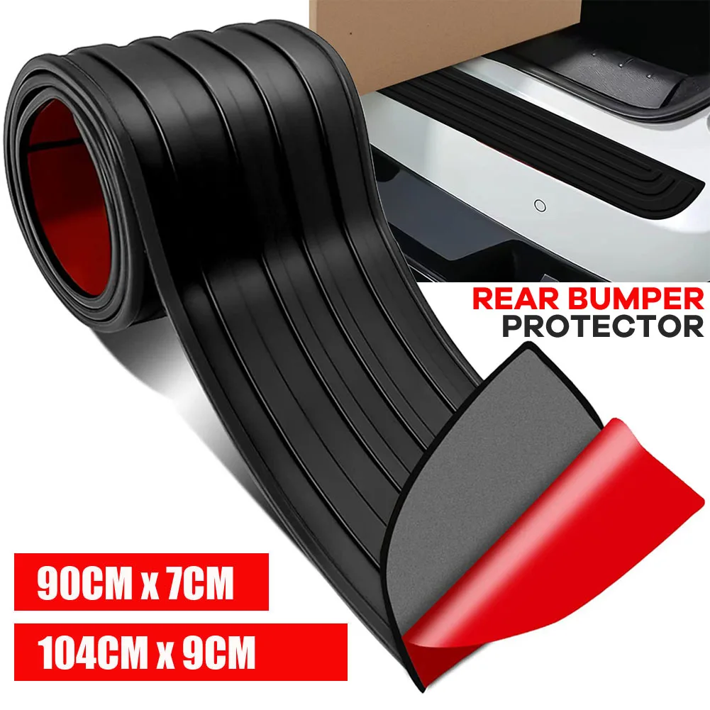 

Universal 104x9cm/90x7cm Car Trunk Door Sill Plate Protector Rear Bumper Guard Rubber Mouldings Pad Trim Cover Strip Car Styling