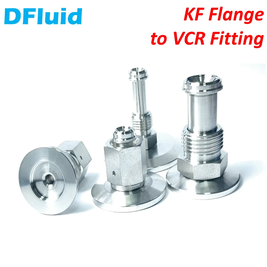 

KF Flange to Male VCR Female VCR Fitting Face Seal KF16 KF25 KF40 KF50 1/8 1/4 3/8 1/2 inch 316 Stainless Steel replace Swagelok