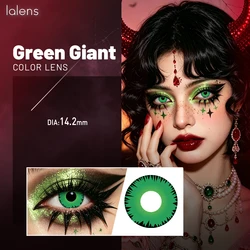 Vibrant Green Mesh Cosplay Contact Lenses - Perfect for Halloween & Party Role Play (Green Giant)