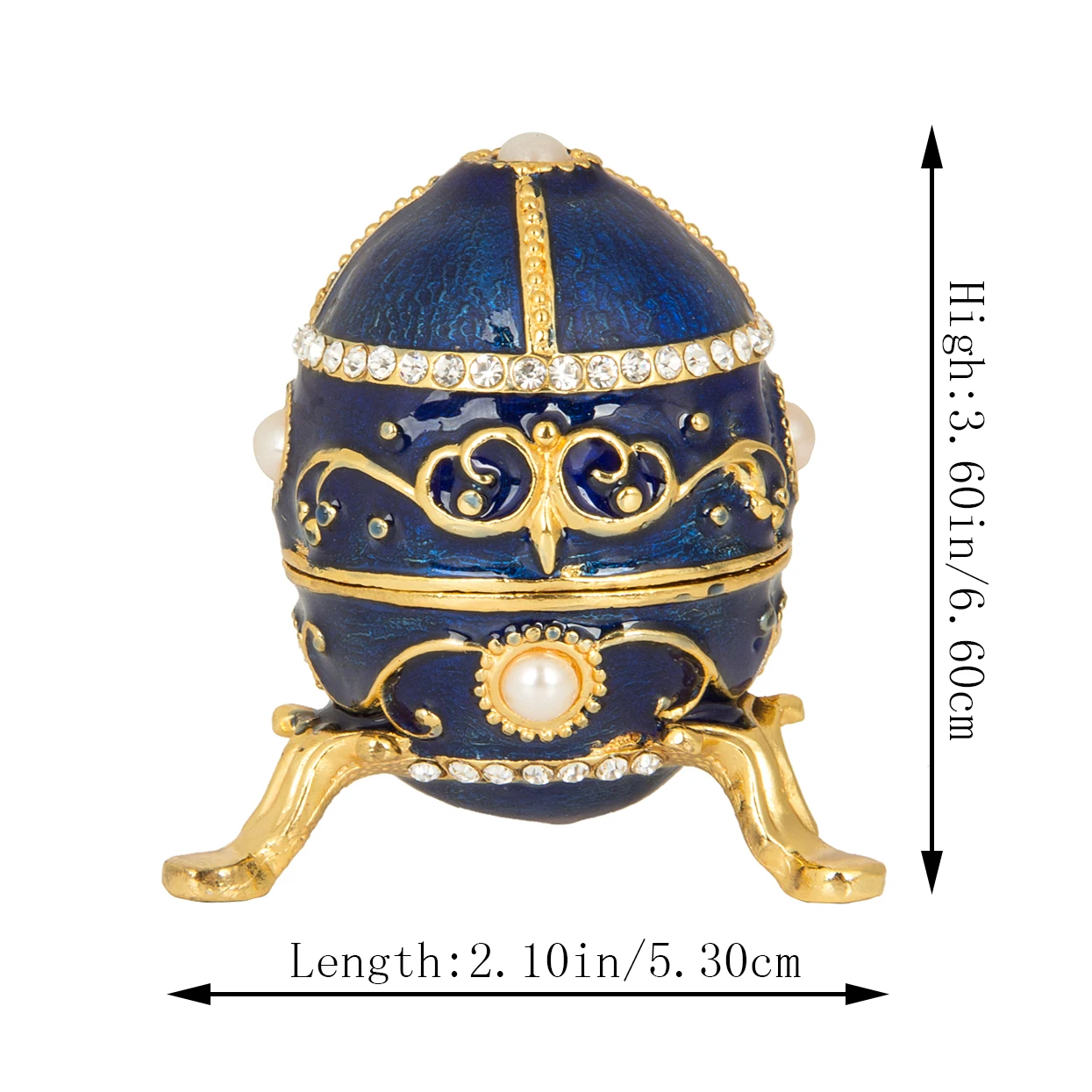 Qifu Blu Faberge Egg Mestiere Del Metallo Box Trinket Per Il Complementi Arredo Casa