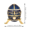 QIFU Blue Faberge Egg Metal Craft Trinket Box for Home Decor 1
