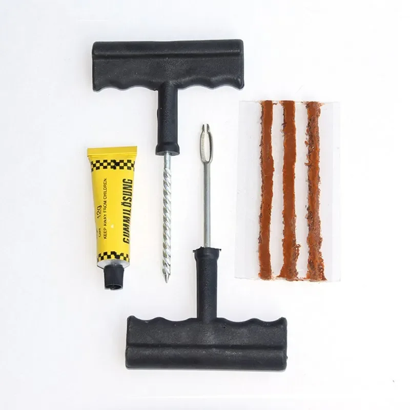 Tire Repair Kit Car Tire Repair Tools Kit Rubber Strips Tubeless Tyre Puncture Studding Plug Set For Truck Motorcycle
