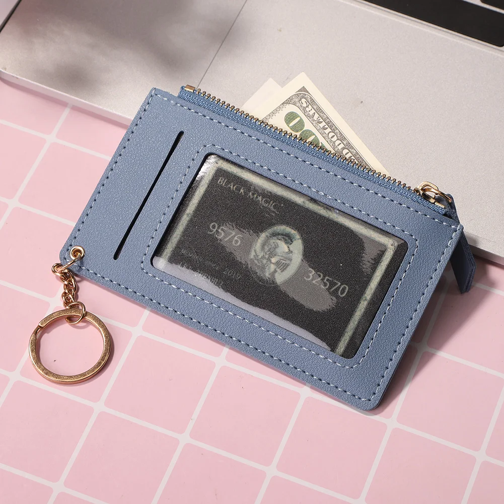 Portable Travel Women Short Wallet PU Leather Small Thin Coin Purse Casual Solid Color Slim Multi Card Holder Unisex