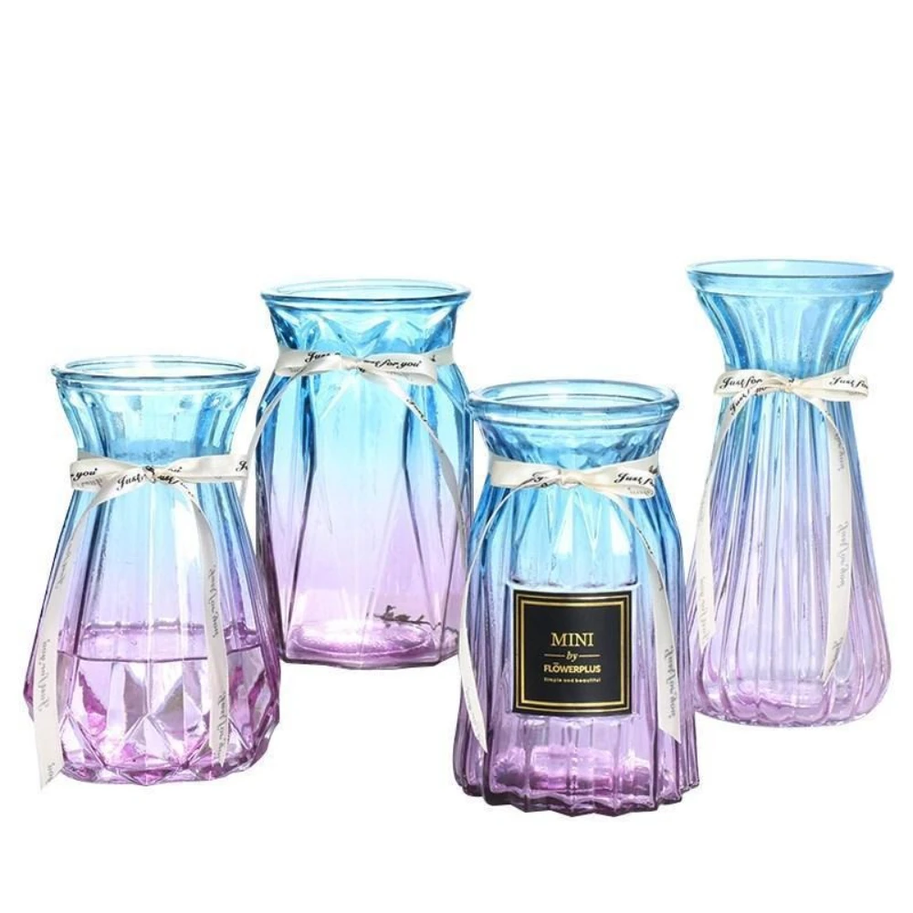 Nordic Style Transparent Glass Vase for Elegant Living Room Decor