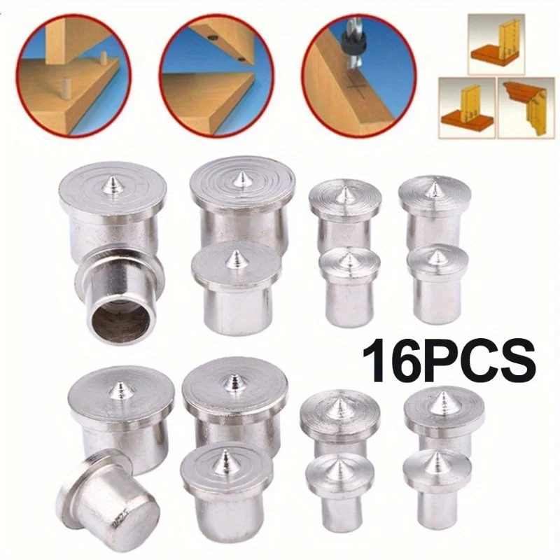8Pcs 6-12mm Dowel Tenon Center Point Set Woodworking Alignment Pin Joint Locator Dowelling Hole Marker Tool for Wood Timber