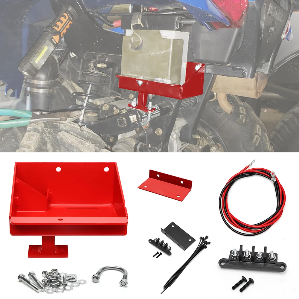 Motorcycle battery New cross-country motorcycle battery relocate kit for Polaris 2014-20 Sportsman 450 570