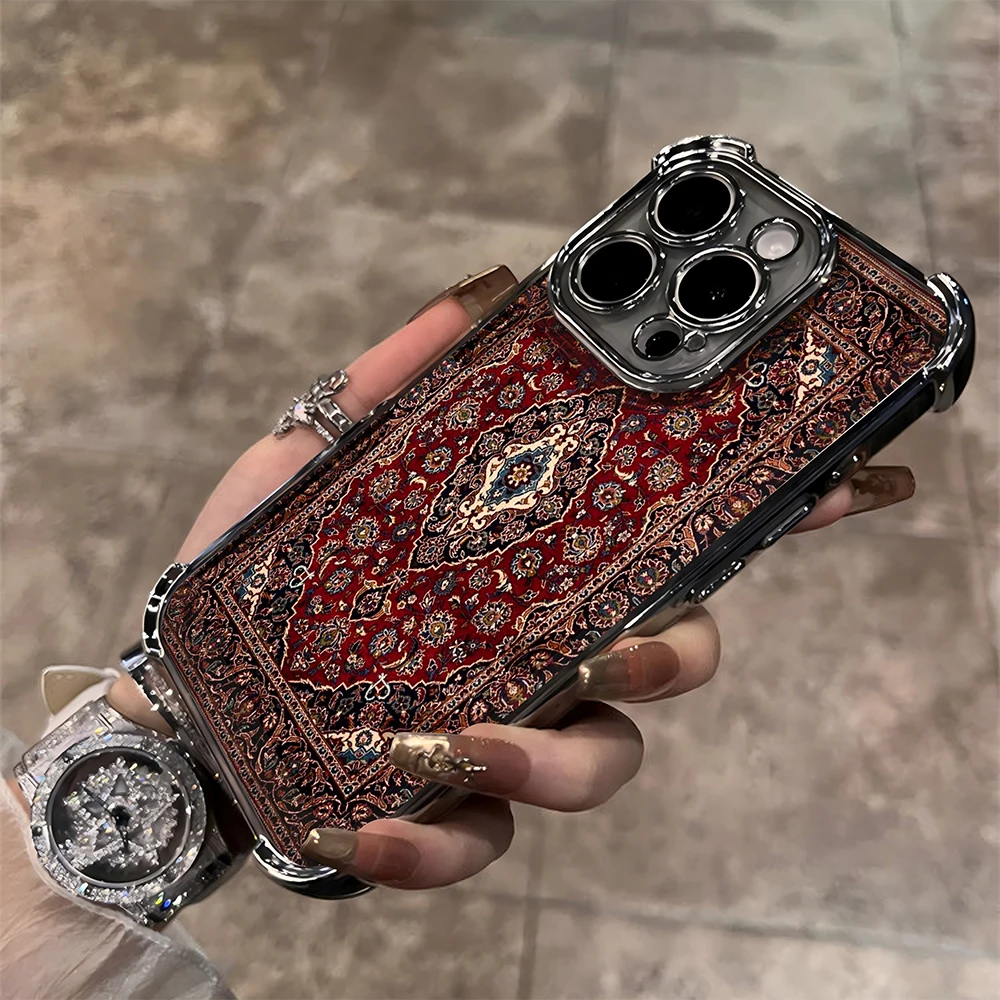 Elegant Persian Floral Pattern Plated Phone Case