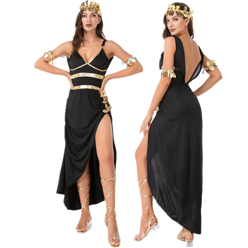 

Carnival Party Exotic Egyptian Cleopatra Cosplay Costumes For Women Ancient Roman Princess Greek Goddess Party Dress