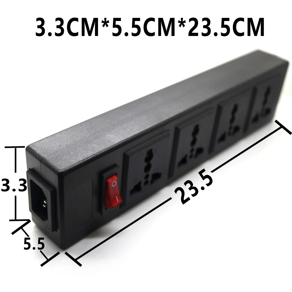 Universal 4-Way Power Strip with Overload Protection and Circuit Breaker