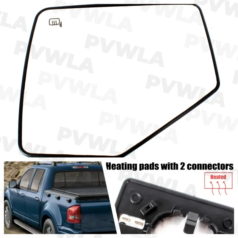 For Ford Eexplorer Sport Trca 2006 2007 2008 2009 Left Side Front Door Rear View Side Heated Mirror Glass