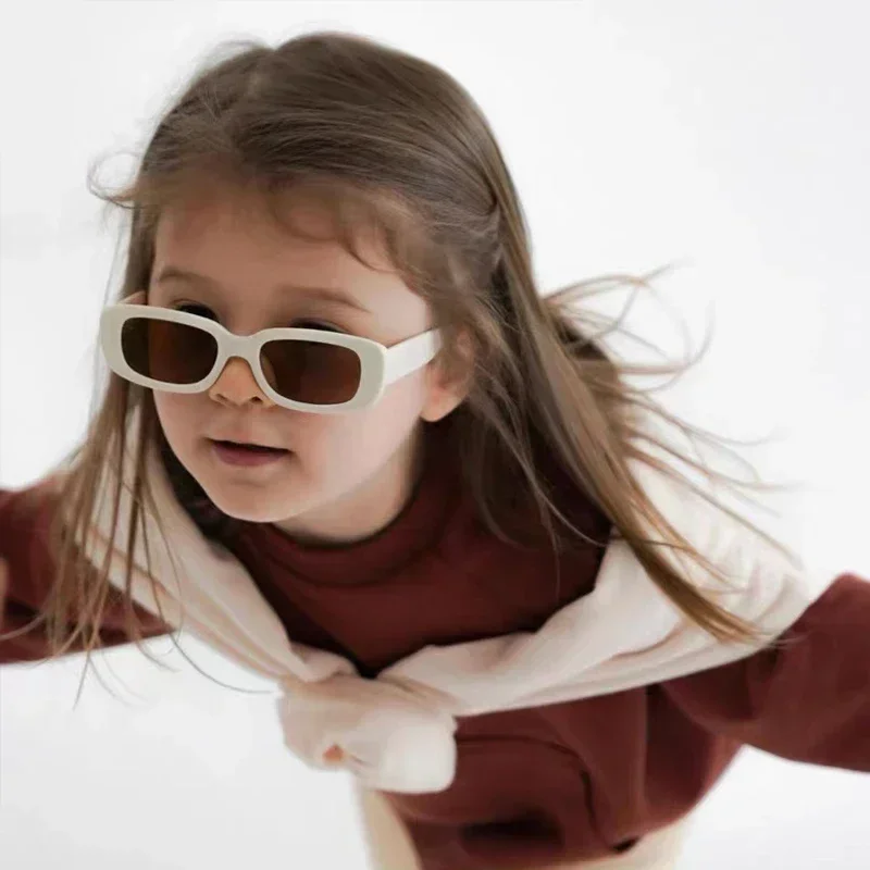 Sunglasses Children Cute Vintage Frosted Rectangle Outdoor Girls Boys Sweet Protection Classic Kids Eyewear UV400
