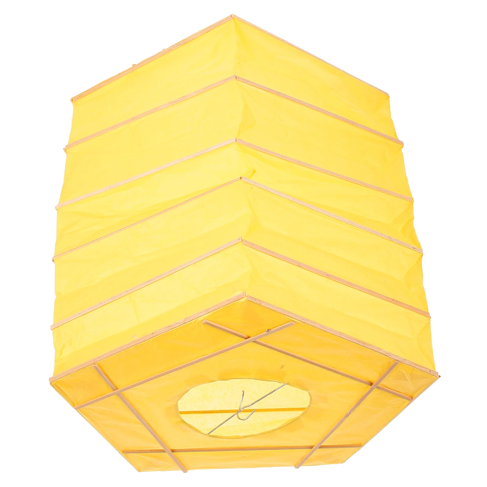 

Solid Color Folded Paper Lantern Pendant Square Shade Lampshade (Yellow) Charm Wood