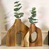 2pcs/set Nordic Wooden Vase Creative Geometric Shape Solid Wood Vase Home Table Decoration Hotel Homestay Vase Decoration 4