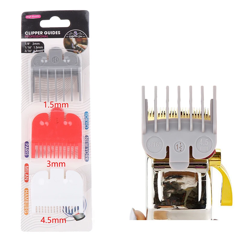 3Pcs Colorful Hair Clipper Limit Comb Guide Limit Comb Trimmer Guards Hairdressing Products Barber Set Limit Comb Calipers