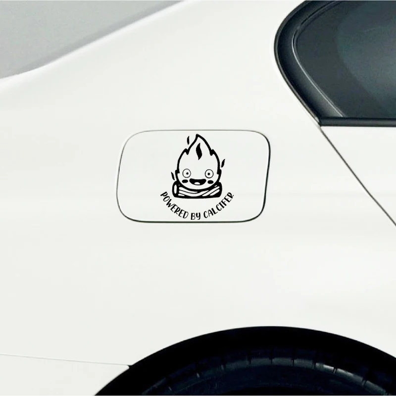 Powered by Calcifer Fuel Tank Cap Car Stickers Cover Scratches Window Decal For Motorcycle