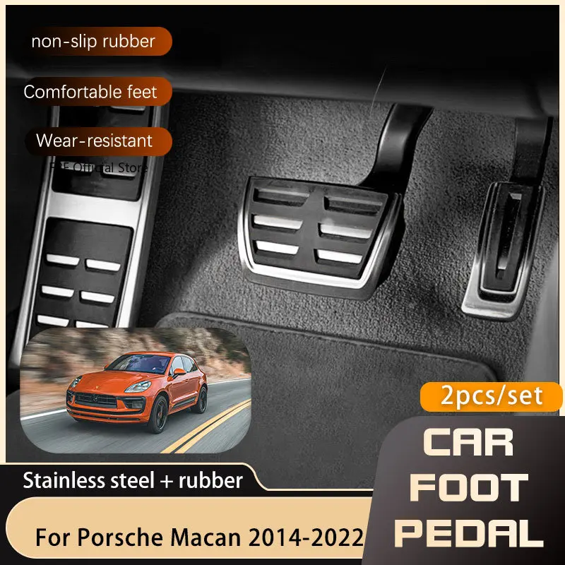 AT MT Car Accessories Fuel Brake Footrest Pedals Non Slip Pedal For Porsche Macan 2014 2015