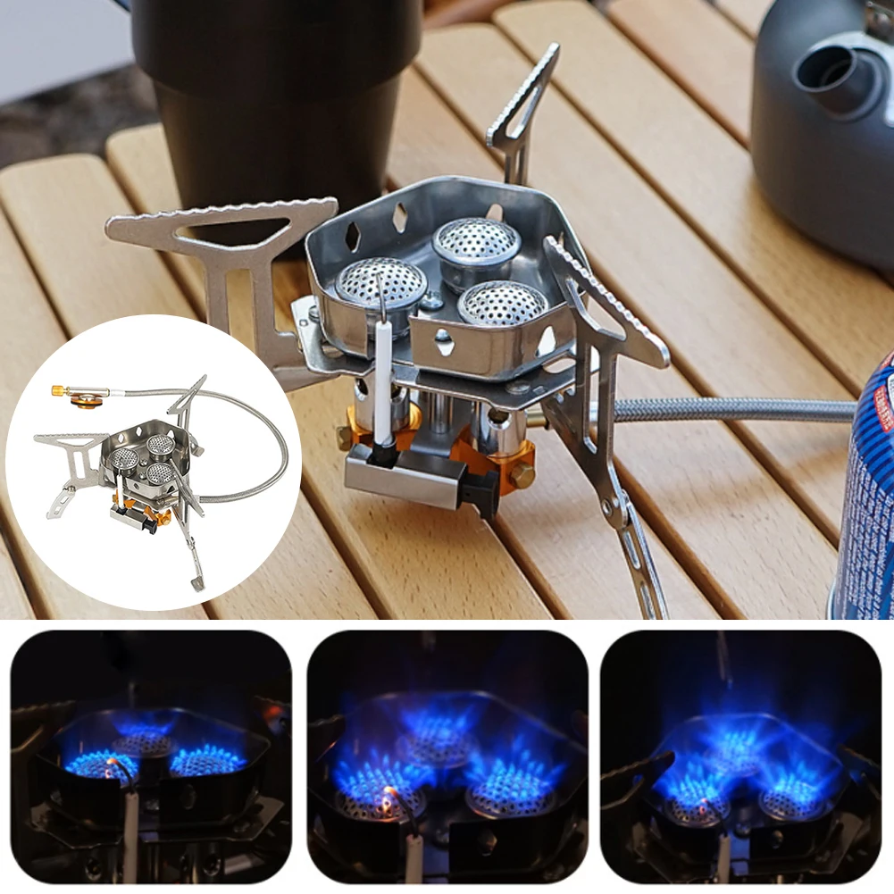 Windproof Outdoor Gas Stove Camping Gas Burner Electronic Stove Hiking