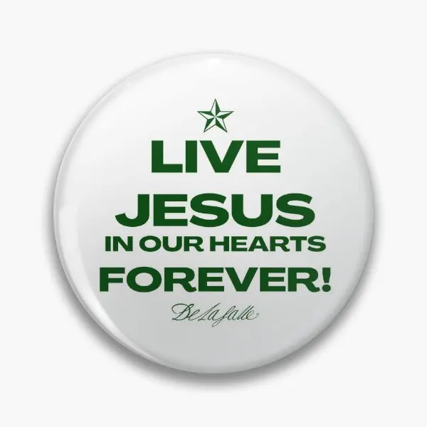 Live Jesus In Our Hearts Forever De La Soft Button Pin Fashion Collar Cute Risvolto Pin Funny Badge Clothes Gift Spilla In Metallo