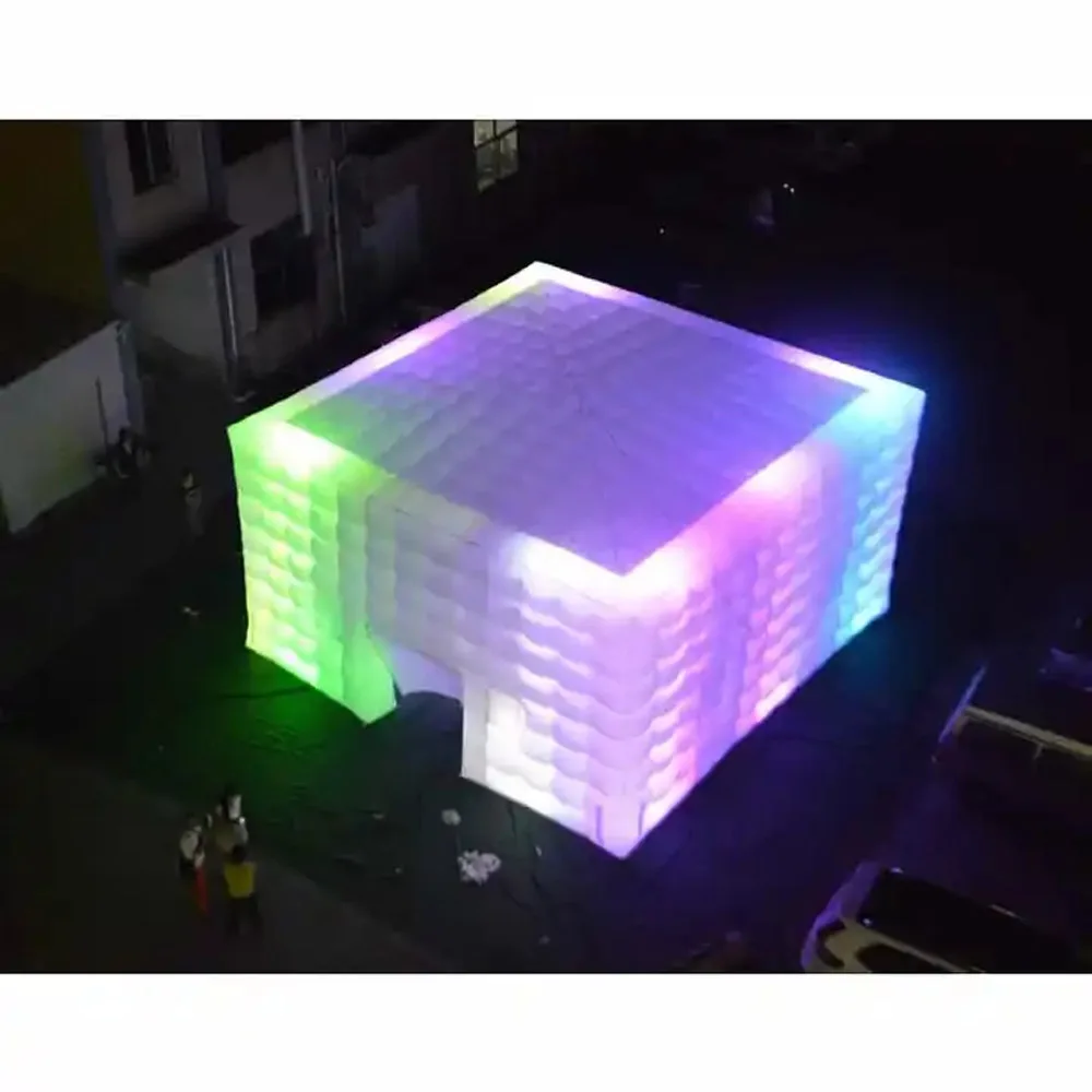 

Portable Large Led Lighting Inflatable Party Tent Blow Up Air Inflatable Cube Tent House For Party Event Show Advertising