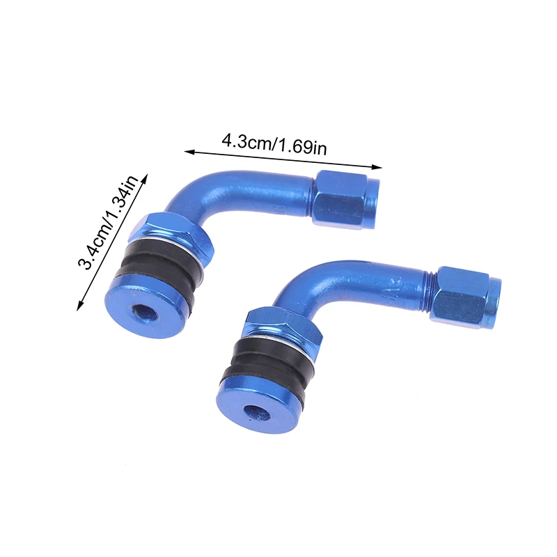 Tire Valve Caps Tire Valve Cap 2Pcs 90 Degree CNC Aluminum Alloy Universal Tubeless Valve Stems Caps Motorcycle Wheel Tire Valves Stem Cap Air Cover