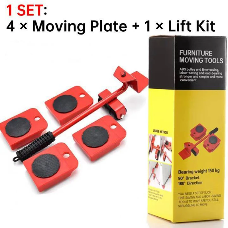 Professional Furniture Transport Lifter Tool Set Heavy Duty Stuffs Moving Hand Tools Set Furniture Mover Wheel Bar Roller Device