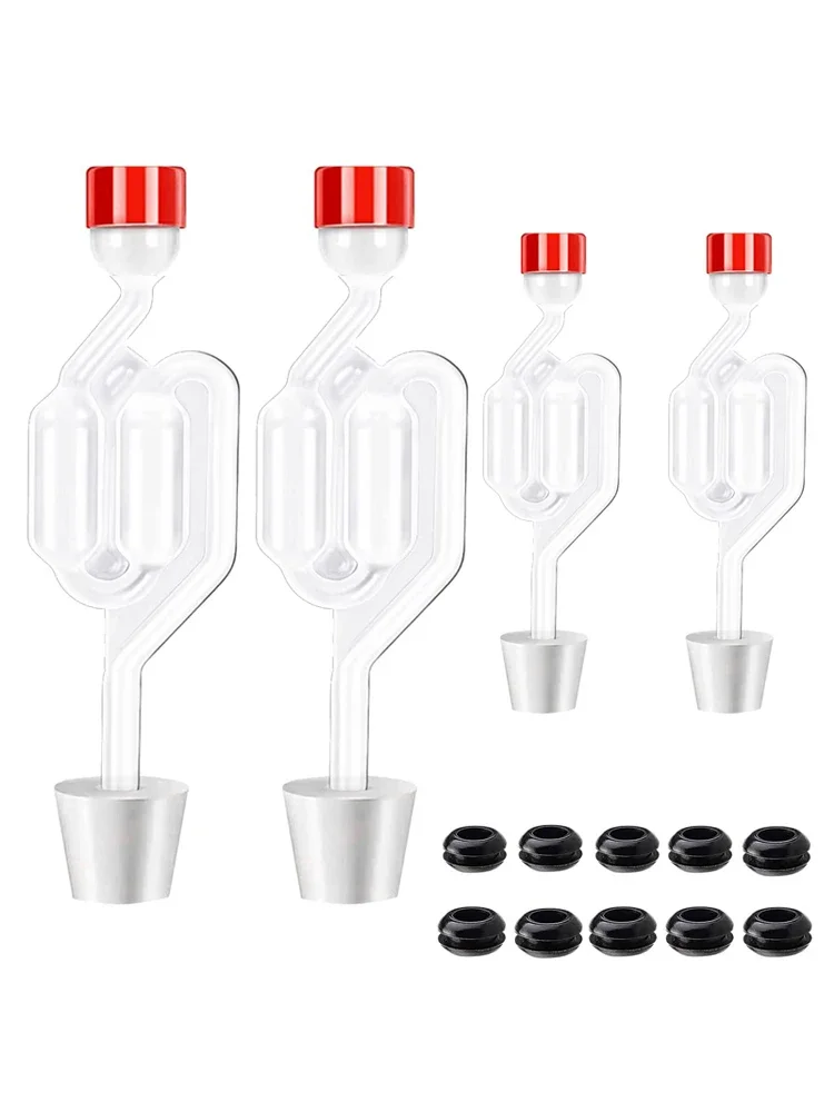Description Picture 4 of itemS-Shape Airlocks ,Homebrew Bubble Airlock Carboys Stopper Fermenter Seal Valve with Food Grade Grommets Wine Making Equipment