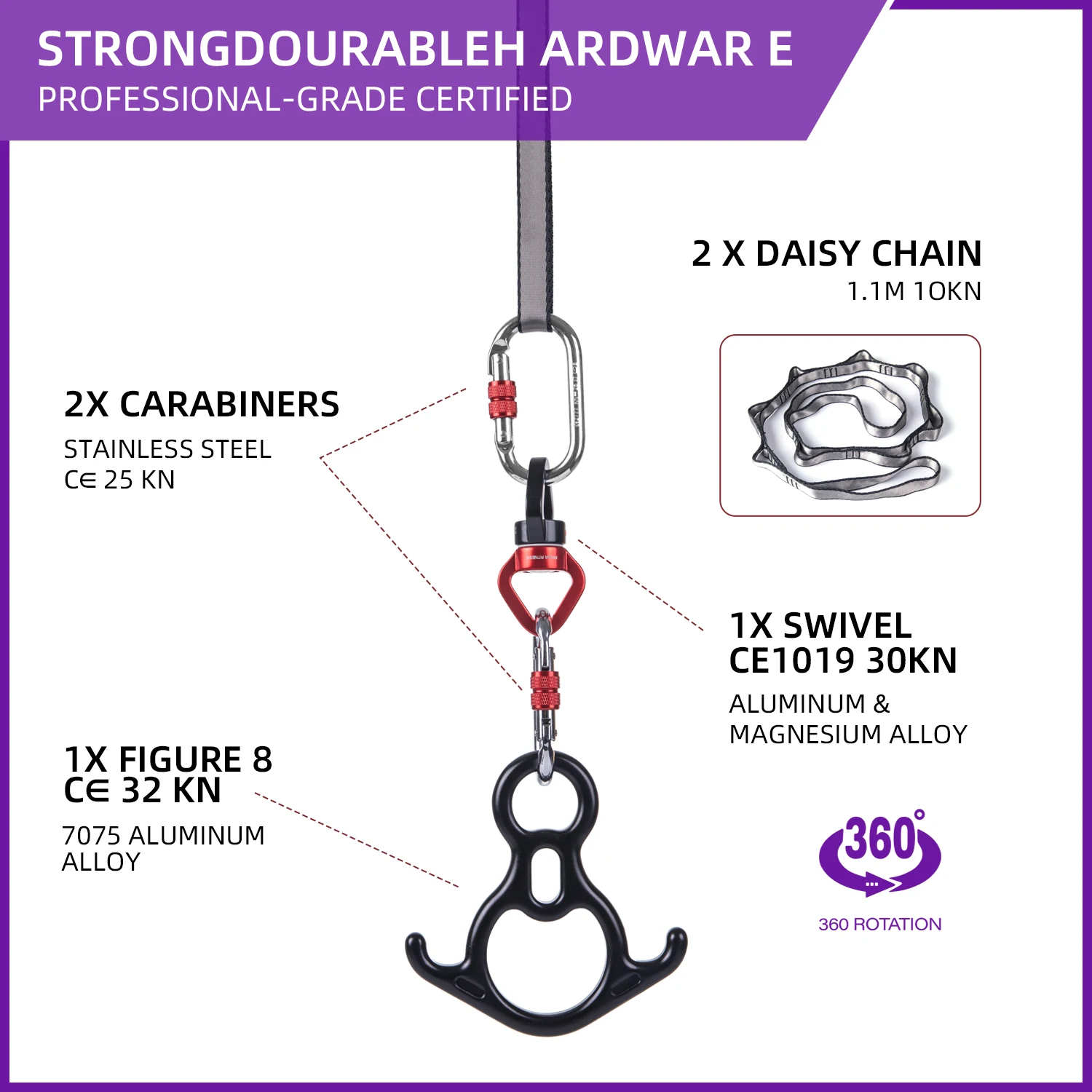 11 Yards Aerial Silks Kit Aerial Swing for Acrobatic Flying Yoga Durable Silks Hardware Swivel All Levels