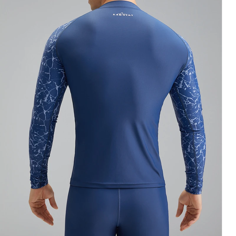 L-5XL Rash Guard Men Long Sleeve Swimsuit UPF50+ UV Protect Swim Shirt Leggings Surfing Suit Man Sails Diving Wetsuit Rashguard