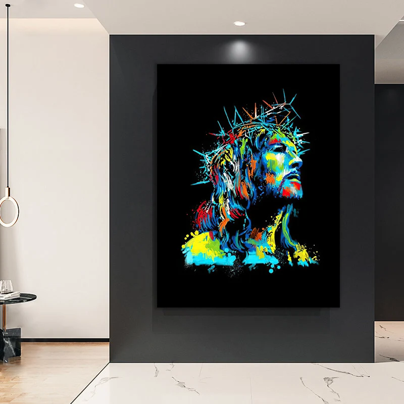 Gesù Cristo Figura Tela Pittura Moderna Immagine Minimalista Wall Art Etsy Dropship Home Decor Poster E Stampa Per Soggiorno