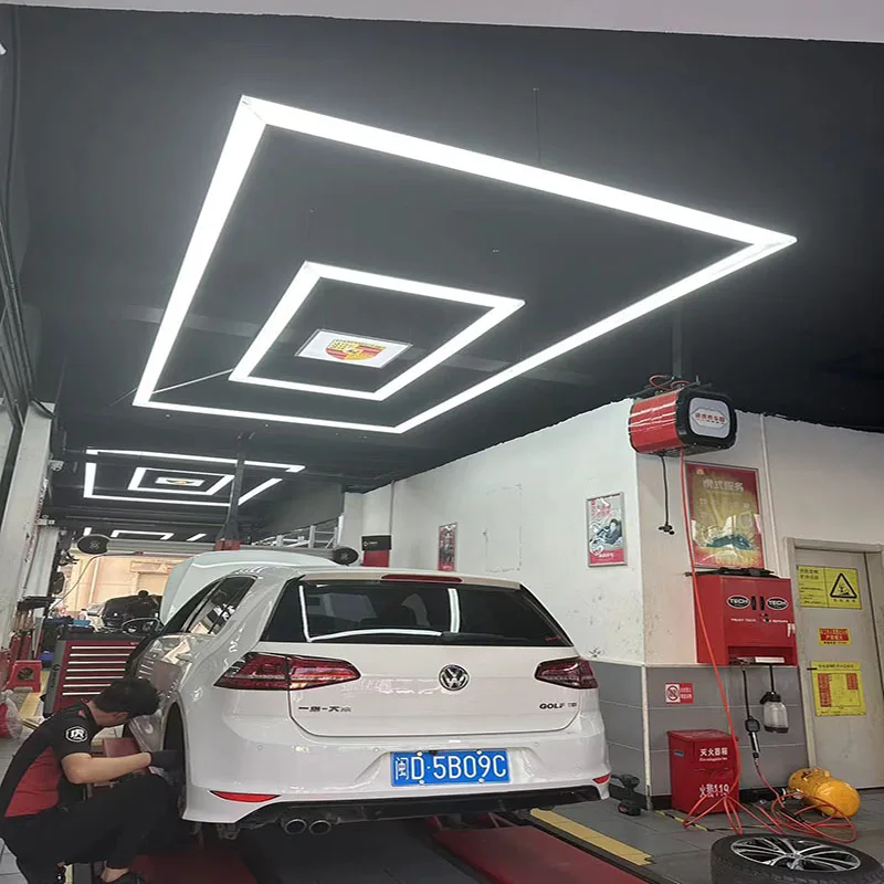 

Factory Sell Hexagonal Grid Led Light Honeycomb Garage Lamp Led Hexagon Morden Ceiling Lights For Auto Detailing Shop Garage