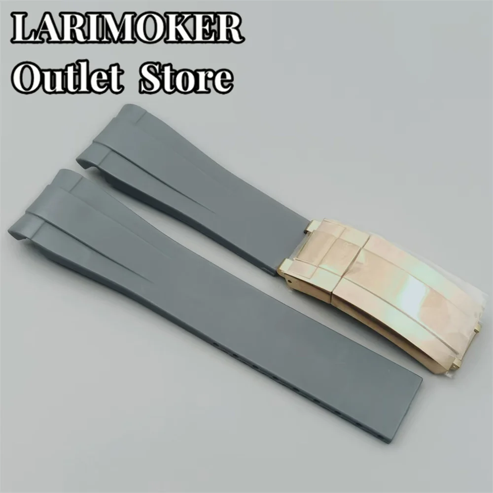 20mm Multi-Color Rubber Watch Strap with Stainless Steel Buckle
